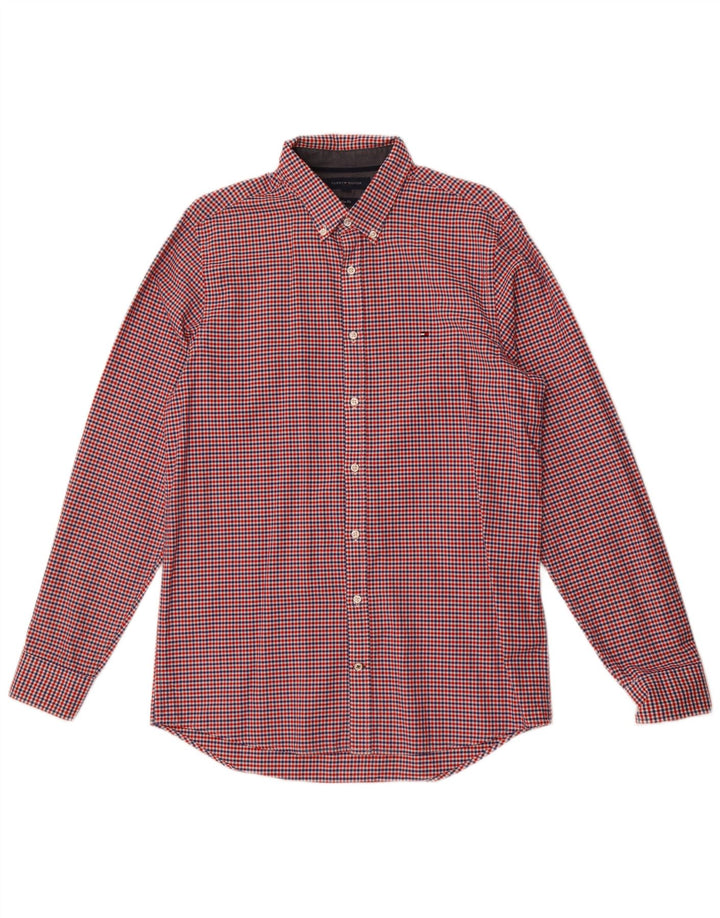 Camicia slim fit da uomo Tommy Hilfiger grande in cotone a quadretti multicolore