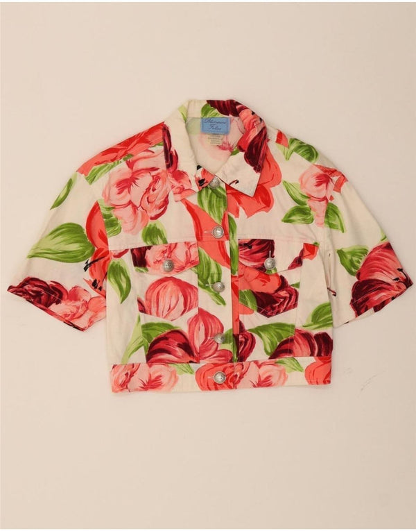BLUMARINE Womens Bolero Jacket UK 12 Medium Multicoloured Floral