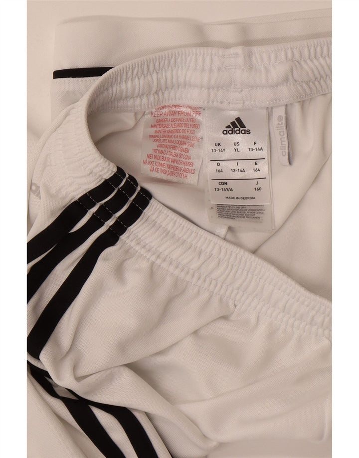 Pantaloncini sportivi Adidas Climalite da ragazzo 13-14 anni in poliestere bianco