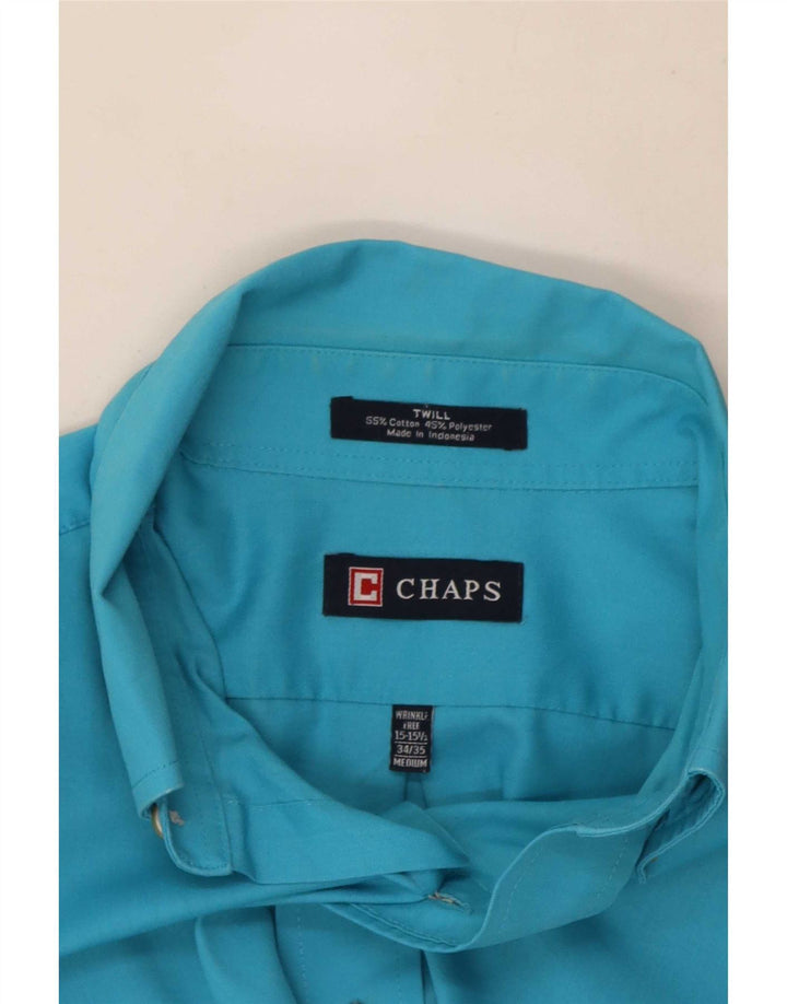 Camicia da uomo Chaps taglia 15 1/2 cotone blu medio
