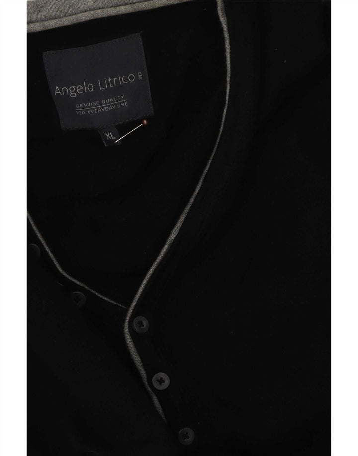 Maglione maglione da uomo con scollo a V Angelo Litrico XL Nero