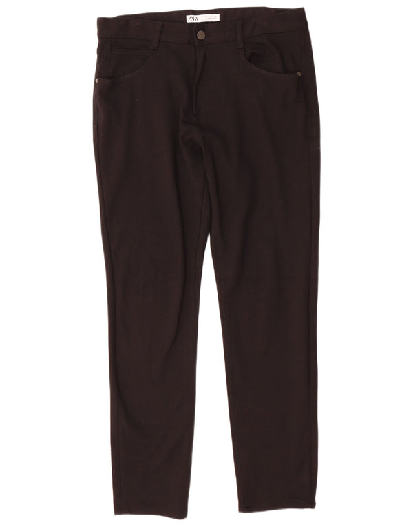 Pantaloni casual slim da uomo Zara EU 42 Large W32 L31 cotone nero