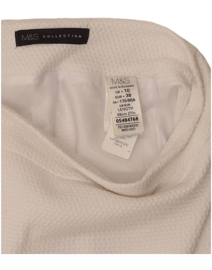 Gonna a tubino da donna Marks & Spencer UK 10 piccola W30 poliestere bianco