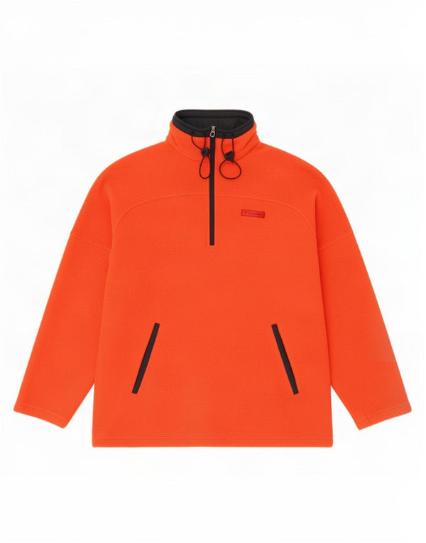 Maglione in pile da uomo con zip e collo Champion XL arancione poliestere