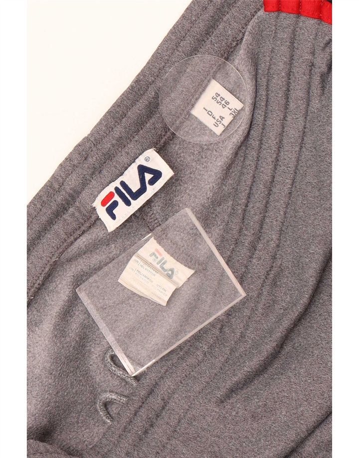Pantaloni da tuta da uomo Fila Large in poliestere color block grigio