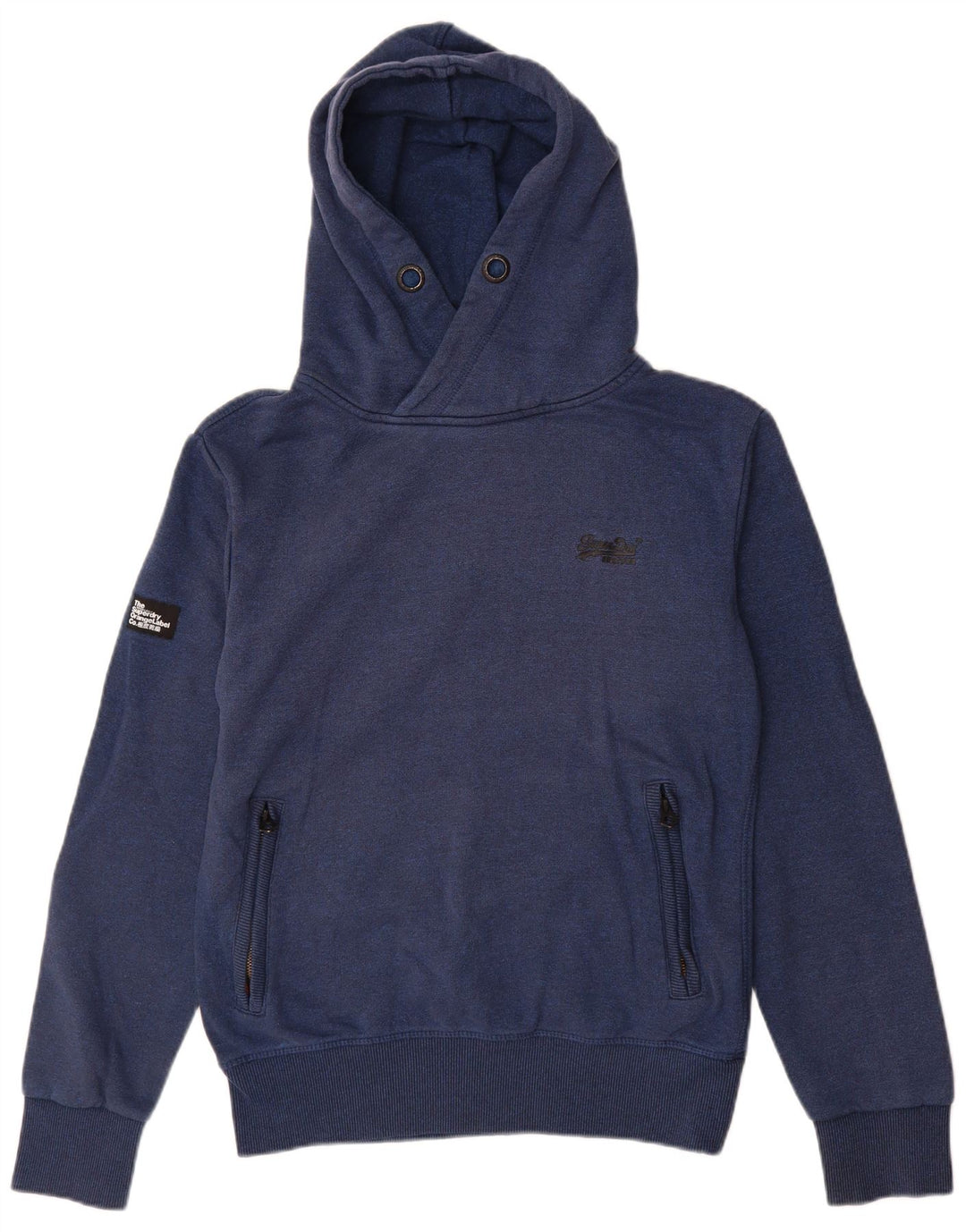 Maglione con cappuccio da uomo Superdry Small in cotone blu navy