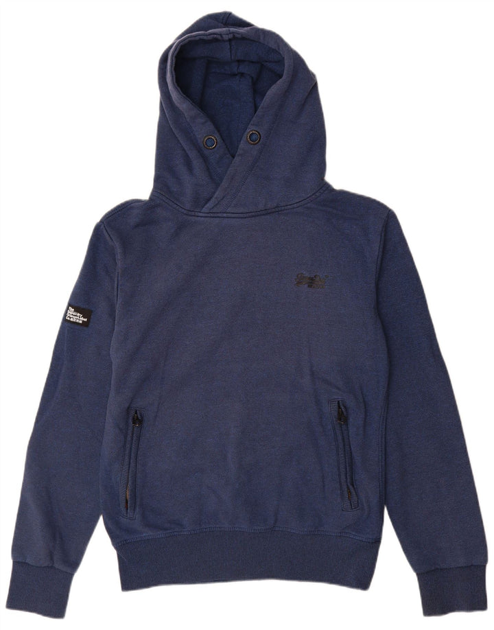 Maglione con cappuccio da uomo Superdry Small in cotone blu navy