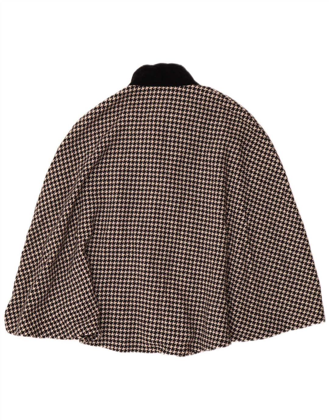 Cappotto Poncho Donna Regina Schrecker IT 42 Lana Pied De Poule Medio Nero