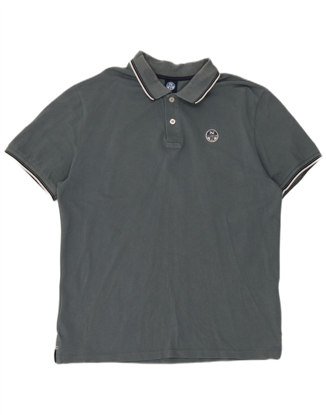 Polo da uomo North Sails in cotone grigio medio