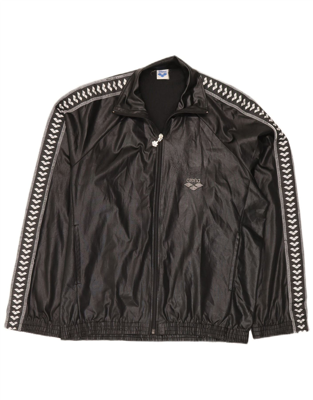 Giacca da ginnastica da ragazzo con grafica ampia e vestibilità ampia Arena, 13-14 anni, nera