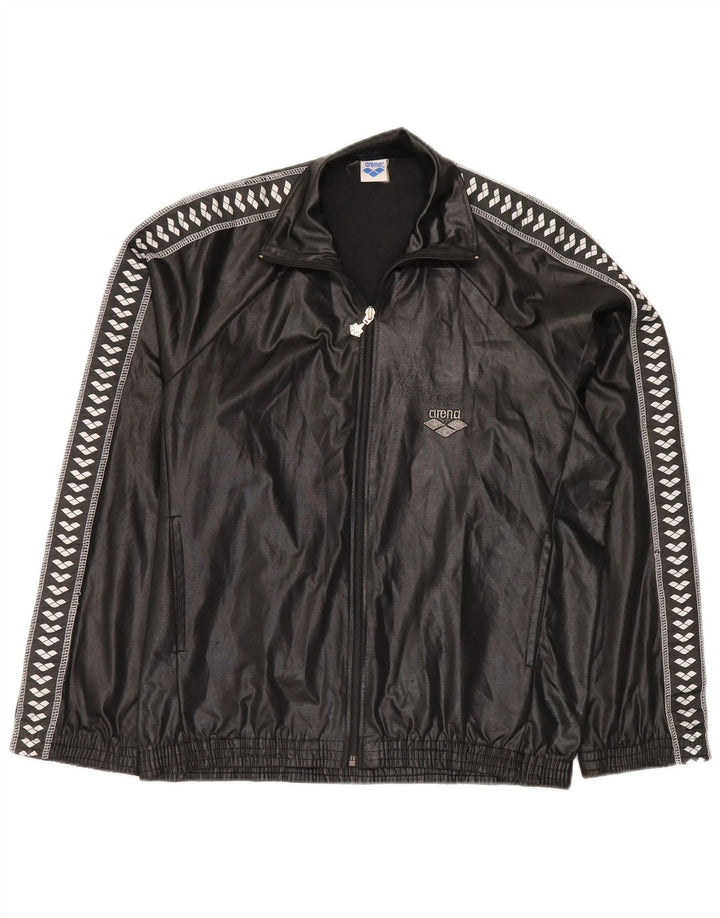 Giacca da ginnastica da ragazzo con grafica ampia e vestibilità ampia Arena, 13-14 anni, nera