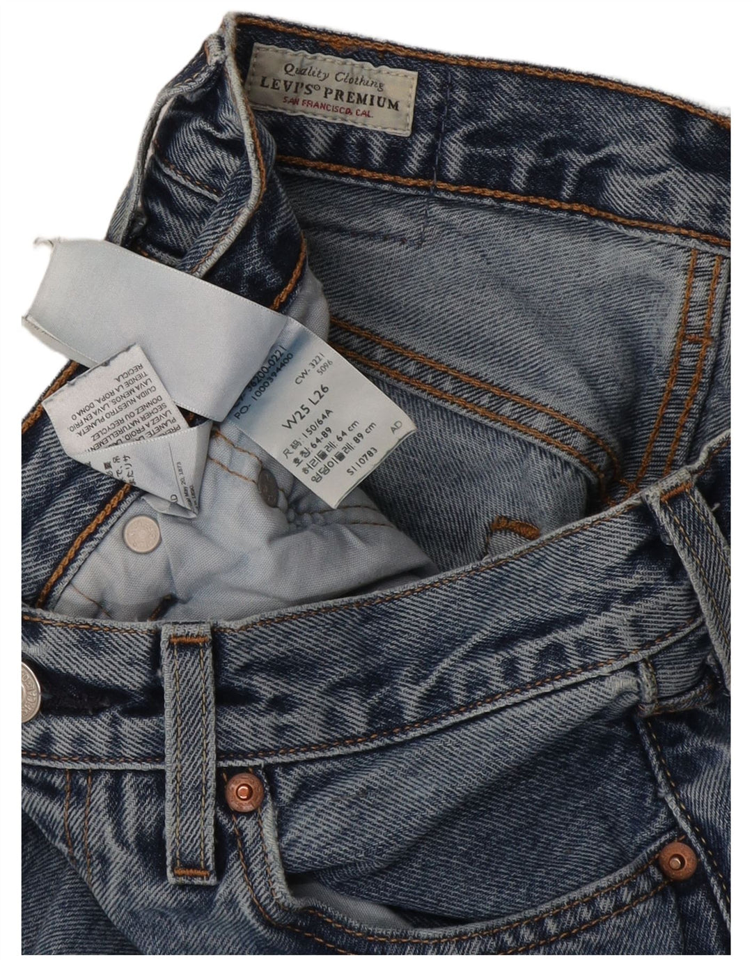 Jeans dritti Levi's 501 da donna W25 L26 cotone blu