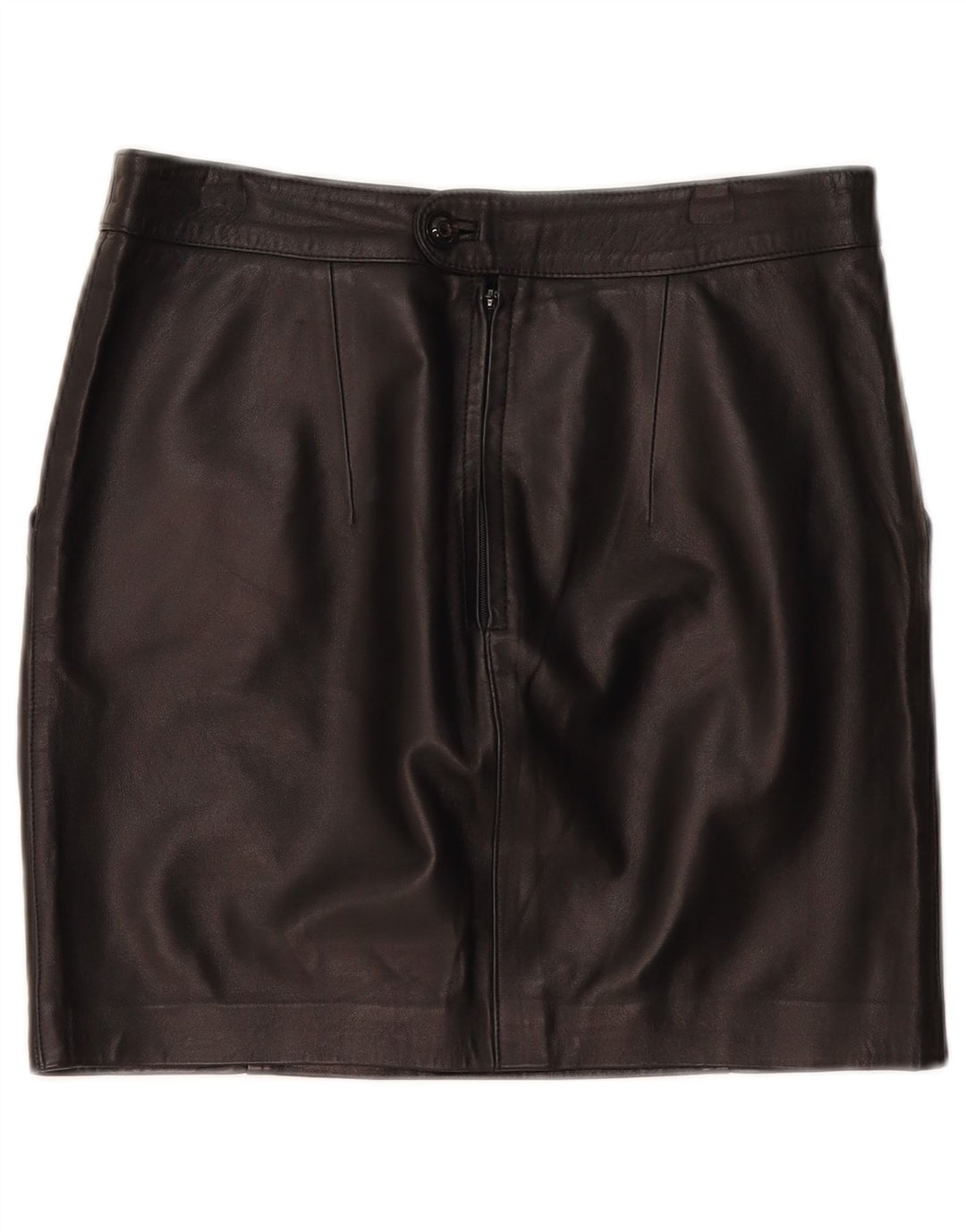 Mini gonna in pelle vintage da donna W30 media nera