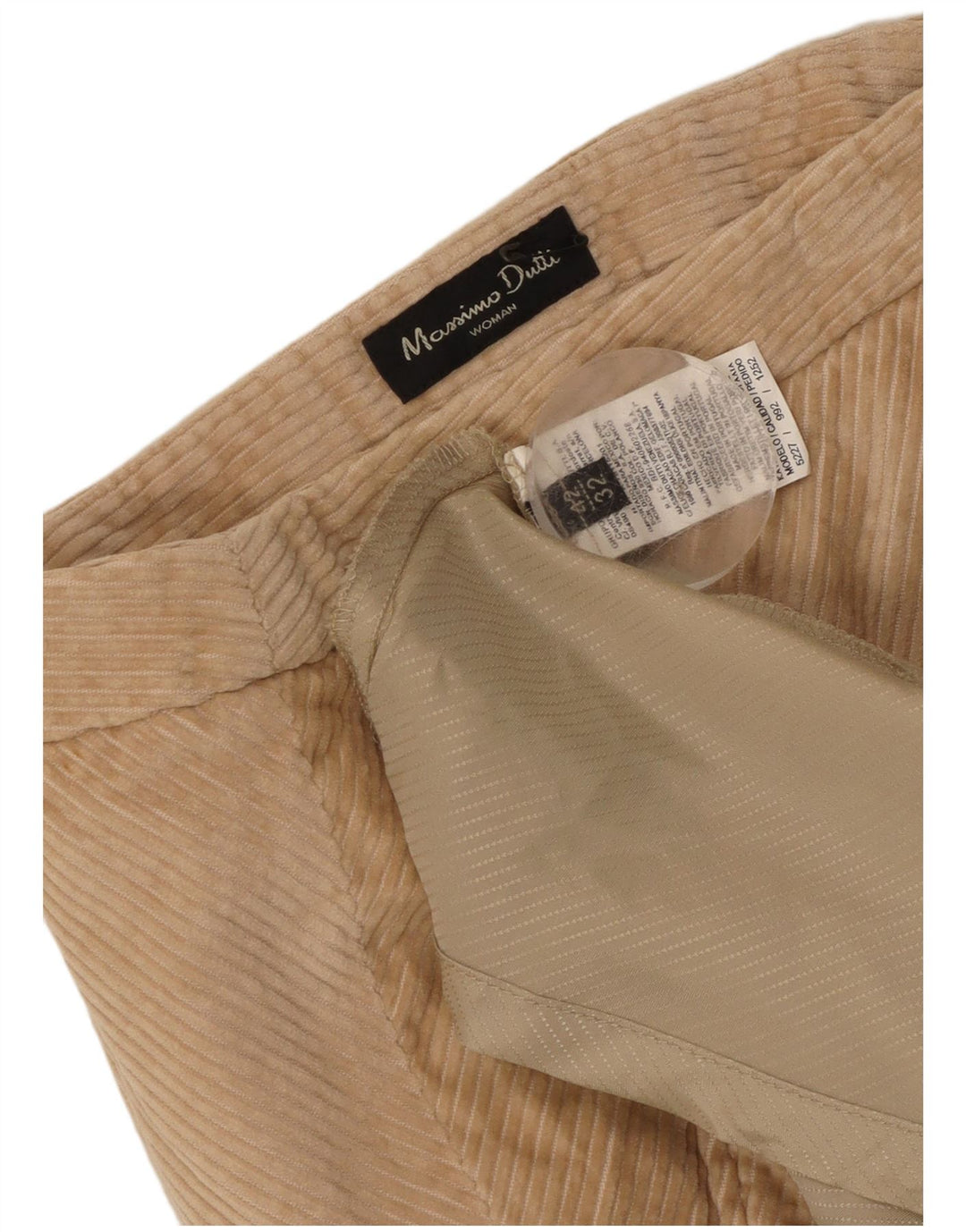 Gonna in velluto a coste da donna Massimo Dutti EU 42 Large W32 Cotone Beige