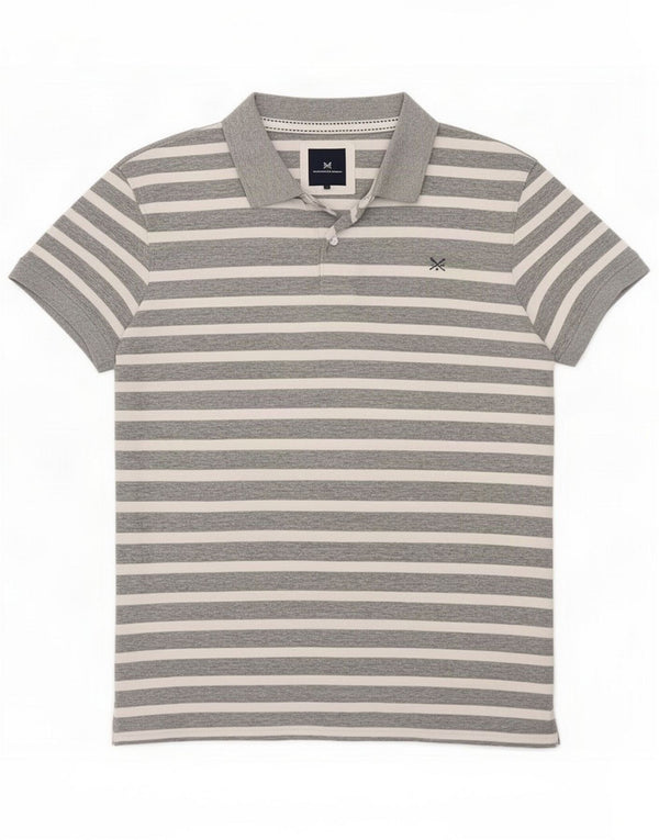 Crew Clothing Polo da uomo XL in cotone a righe grigie