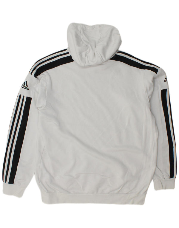 Felpa con cappuccio da uomo Adidas Large in cotone color block bianco