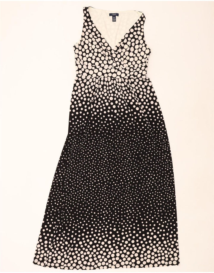 Abito lungo senza maniche da donna CHAPS UK 14 Grande poliestere maculato nero