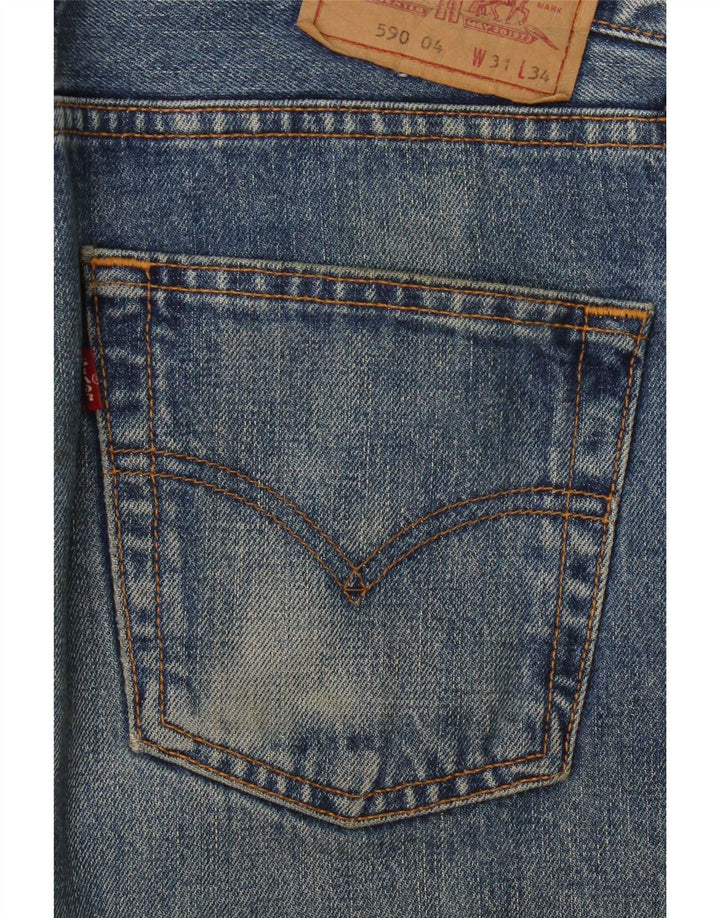 Jeans dritti Levi's 590 da donna W31 L32 in cotone blu