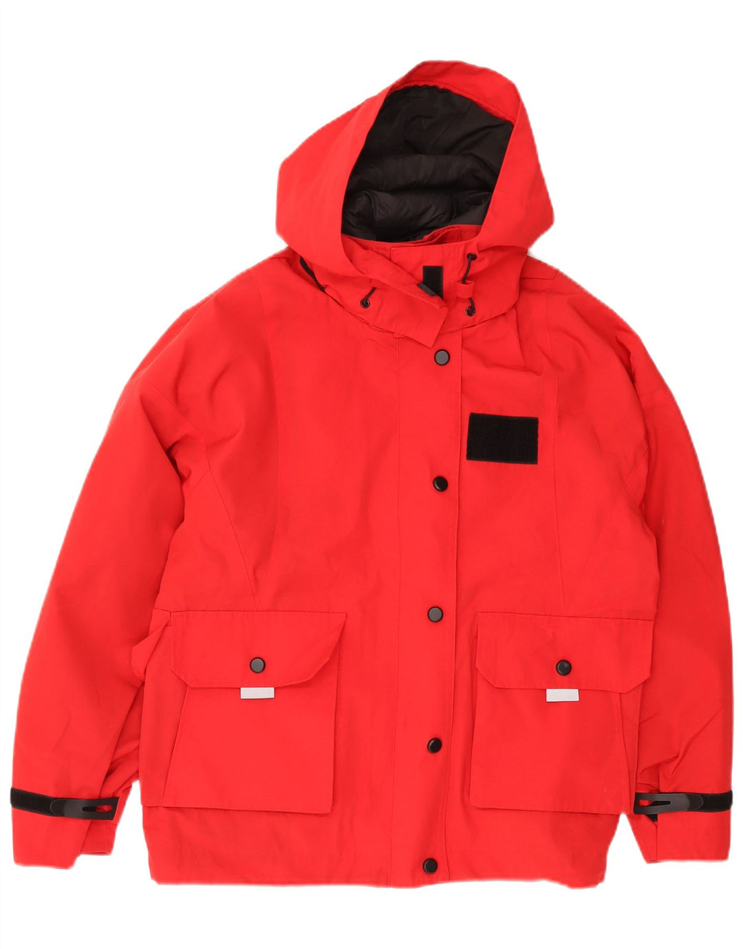Giacca imbottita oversize con cappuccio da donna Zara UK 10 piccola rossa in poliestere