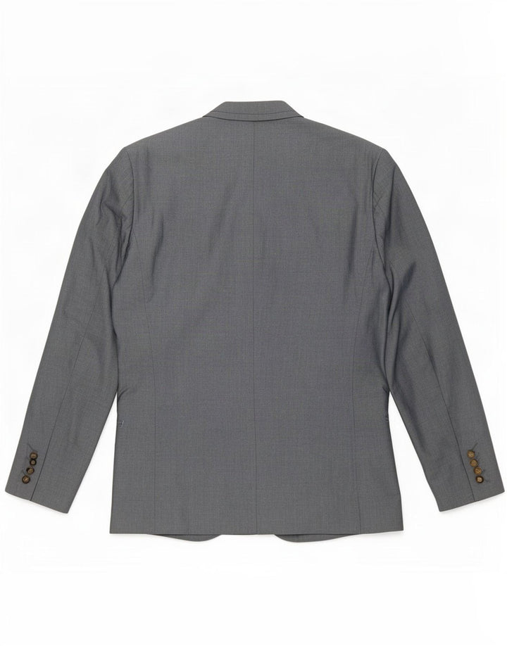 Giacca blazer da uomo a 2 bottoni Ted Baker UK 40 grande cotone grigio
