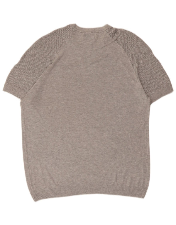 Maglione ZARA da uomo girocollo a maniche corte XL grigio