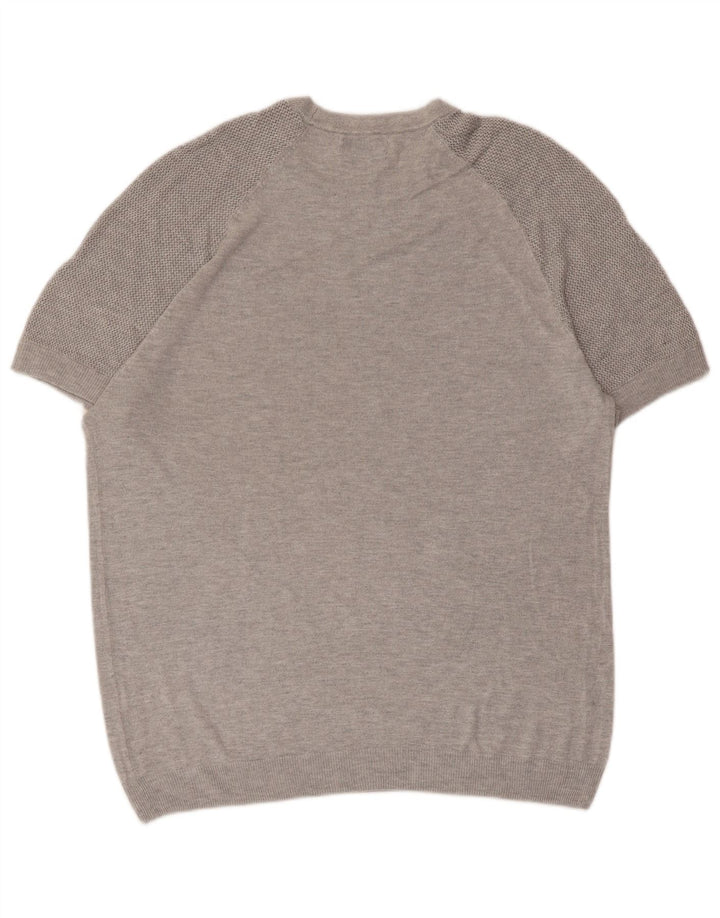 Maglione ZARA da uomo girocollo a maniche corte XL grigio
