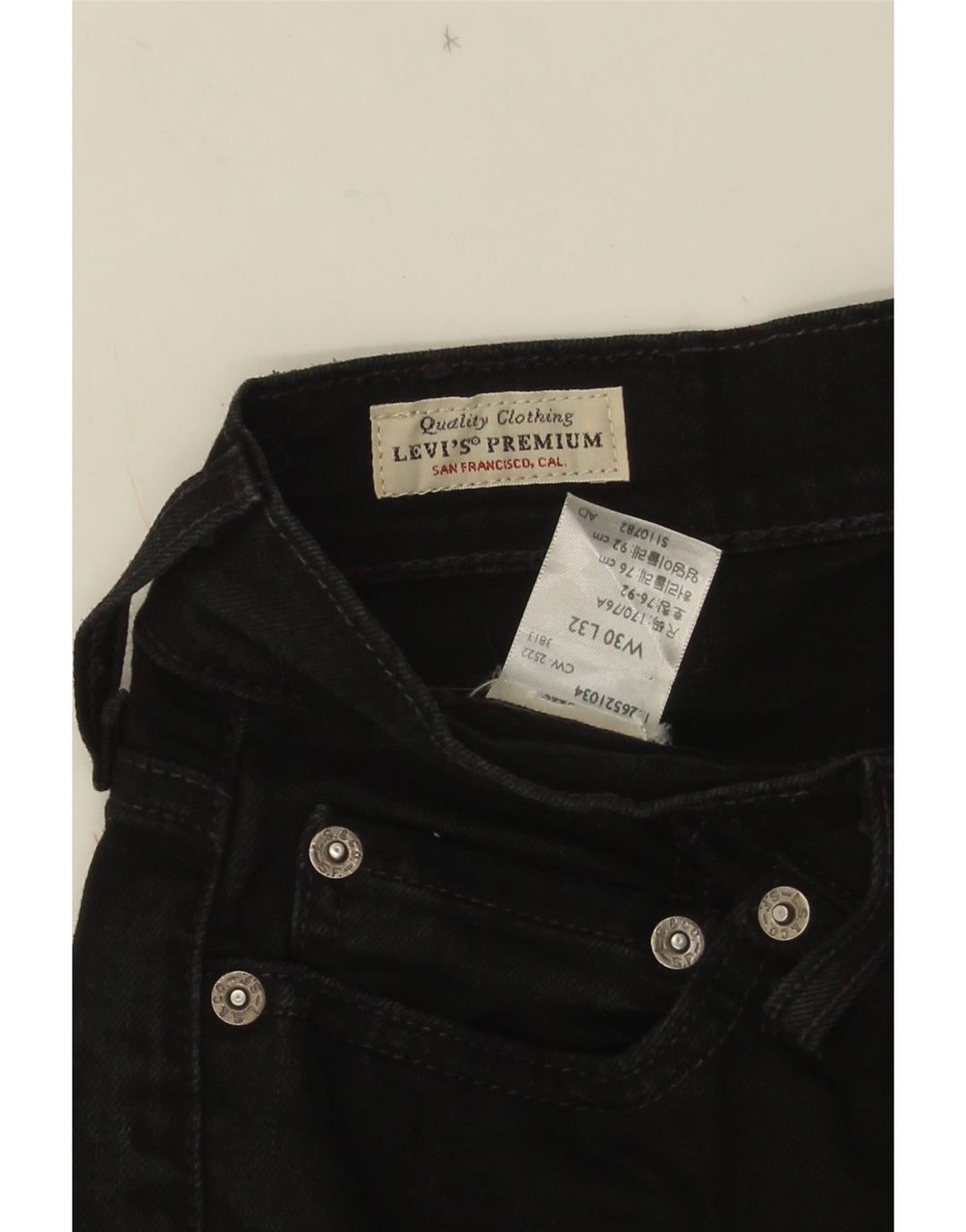 Jeans dritti corti da uomo LEVI'S W30 L24 neri