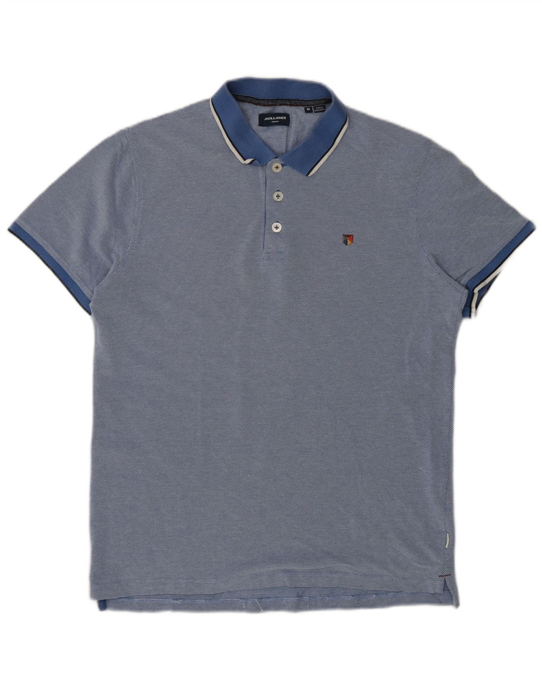 Polo da uomo Jack & Jones in cotone blu medio
