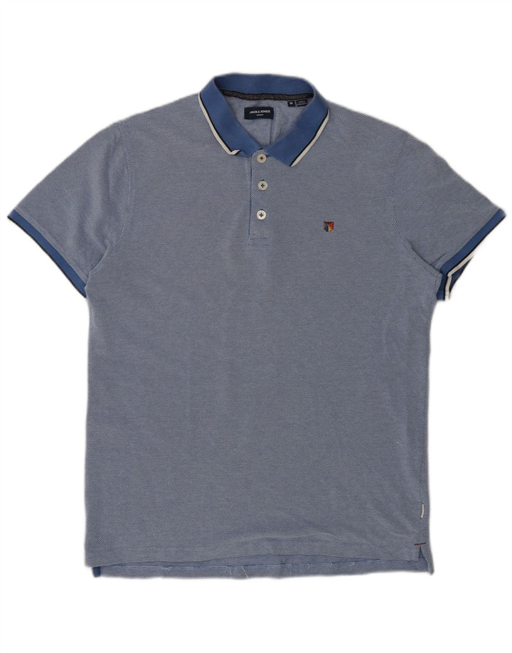 Polo da uomo Jack & Jones in cotone blu medio
