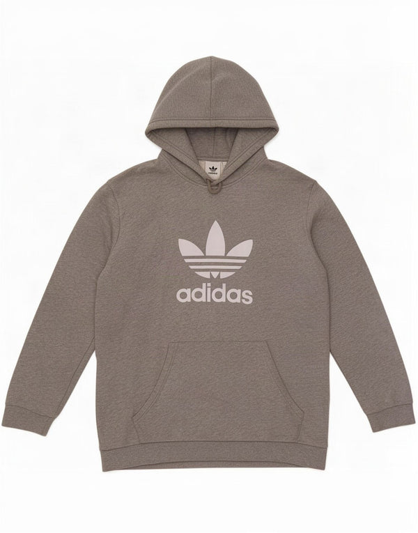 Felpa con cappuccio grafica da uomo Adidas XL in cotone grigio