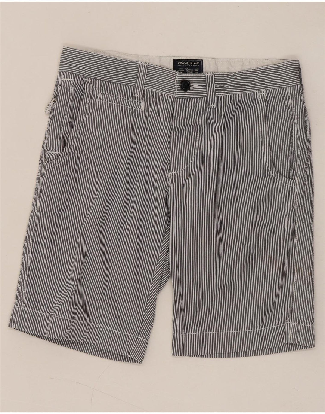Pantaloncini casual da uomo Woolrich W30 cotone gessato medio blu navy