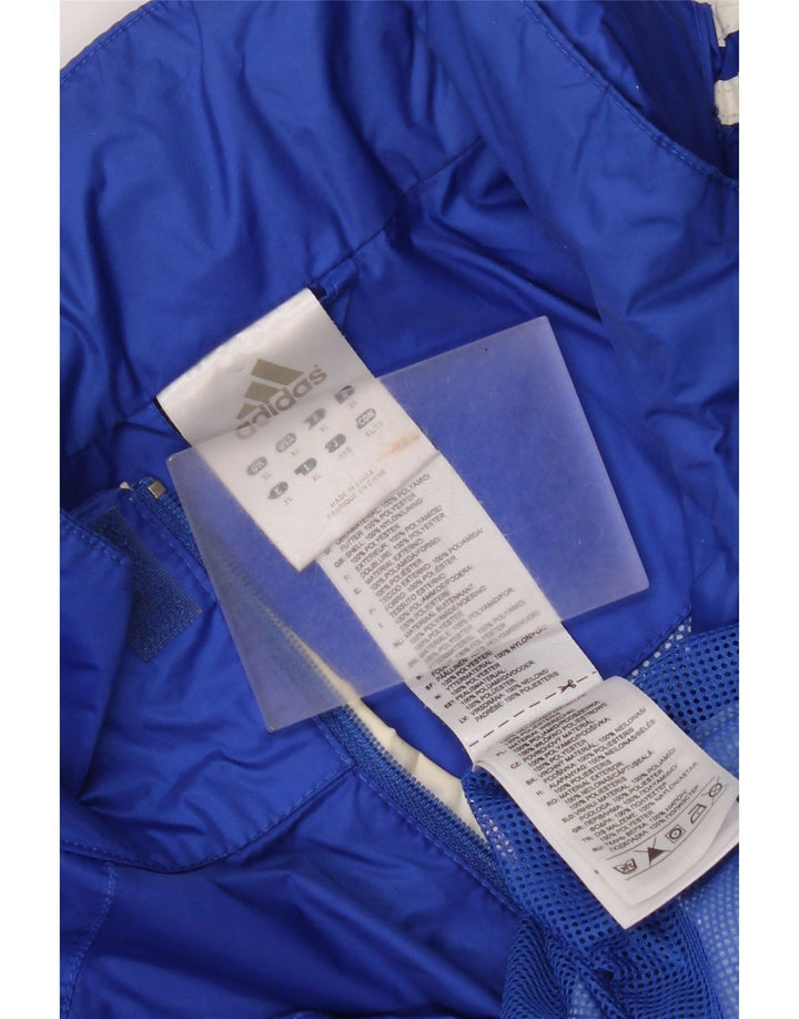Giacca antipioggia con cappuccio da uomo Adidas UK 42 XL blu poliammide
