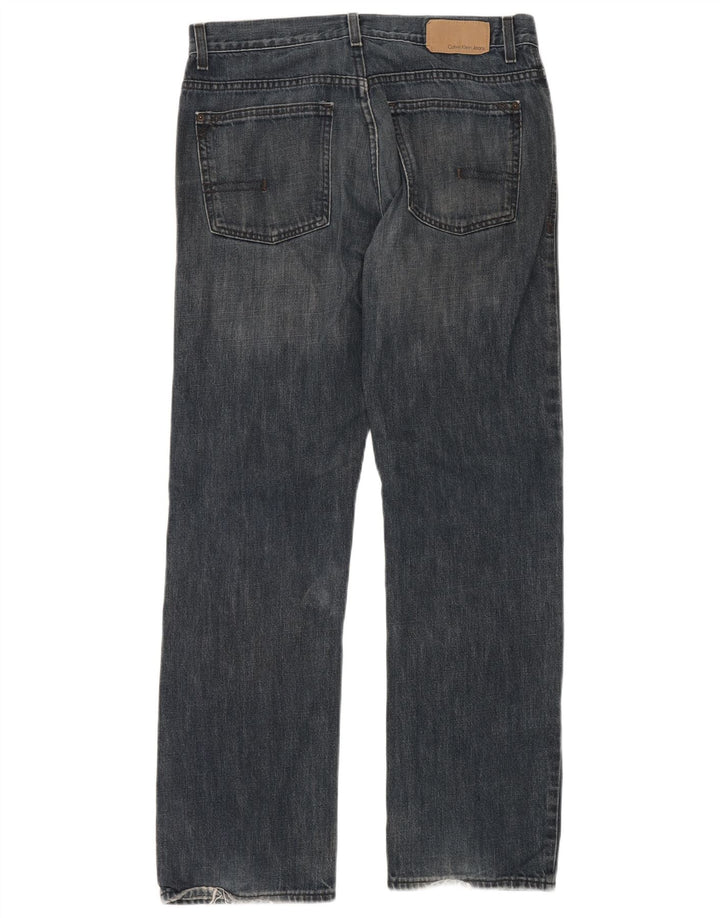 Jeans dritti da uomo Calvin Klein W32 L32 cotone blu navy
