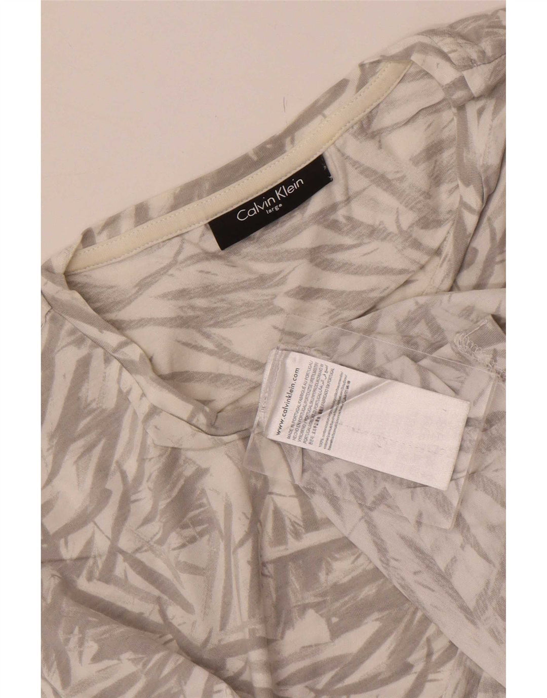 Calvin Klein Uomo T-shirt con motivo astratto Top Large in cotone grigio