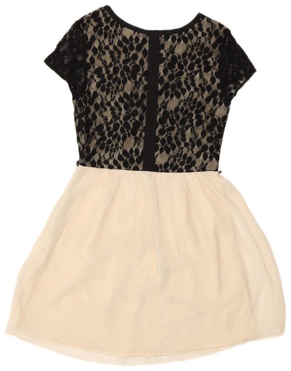Abito tubino a maniche corte da donna Oasis UK 8 piccolo floreale bianco sporco