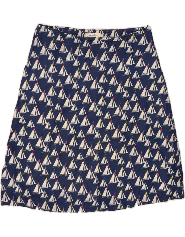 SEASALT Womens Abstract Pattern A-Line Skirt UK 12 Medium W34  Navy Blue