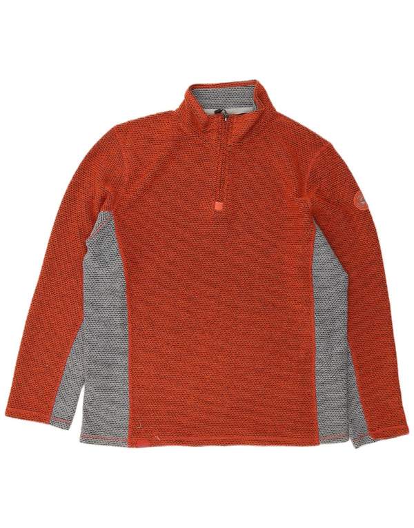 Felpa con collo con zip da uomo Weird Fish Maglione XL Arancione Colourblock acrilico