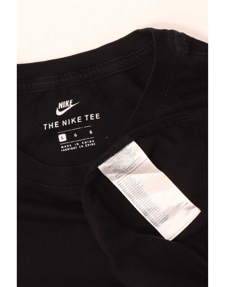 Nike - T-shirt regolare da uomo a maniche corte, grande, in cotone nero