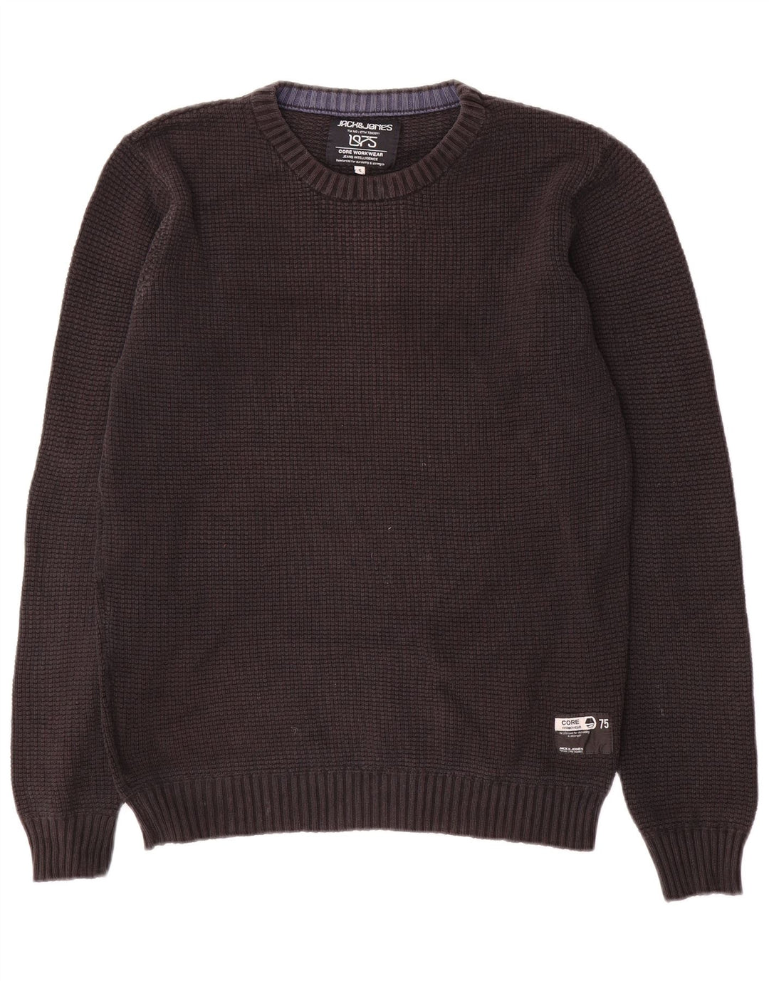 Maglione maglione girocollo da uomo Jack & Jones piccolo cotone nero