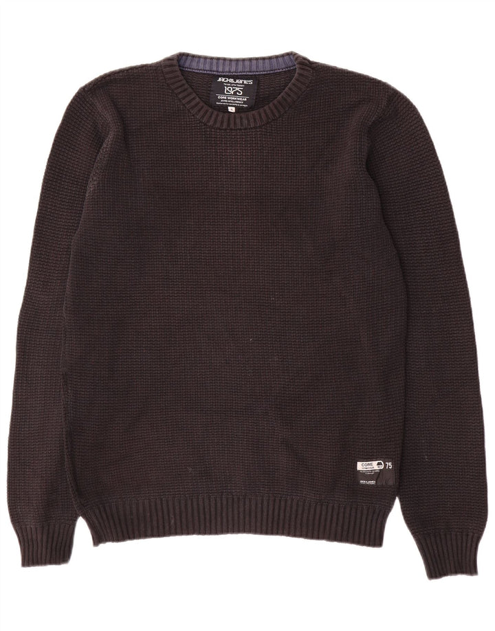 Maglione maglione girocollo da uomo Jack & Jones piccolo cotone nero