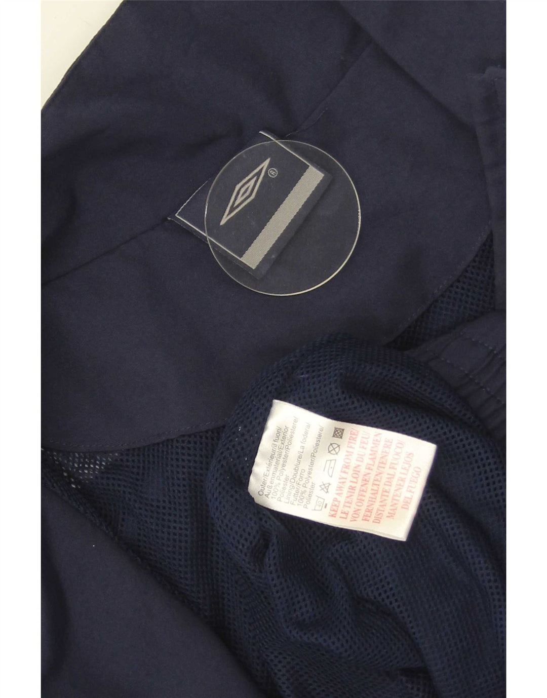 Giacca da ginnastica grafica da uomo Umbro XL XL in poliestere color block blu navy