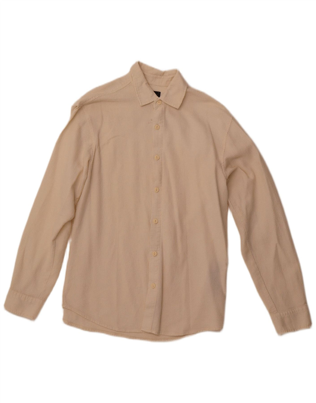 Camicia da uomo PULL & BEAR piccola in cotone bianco sporco