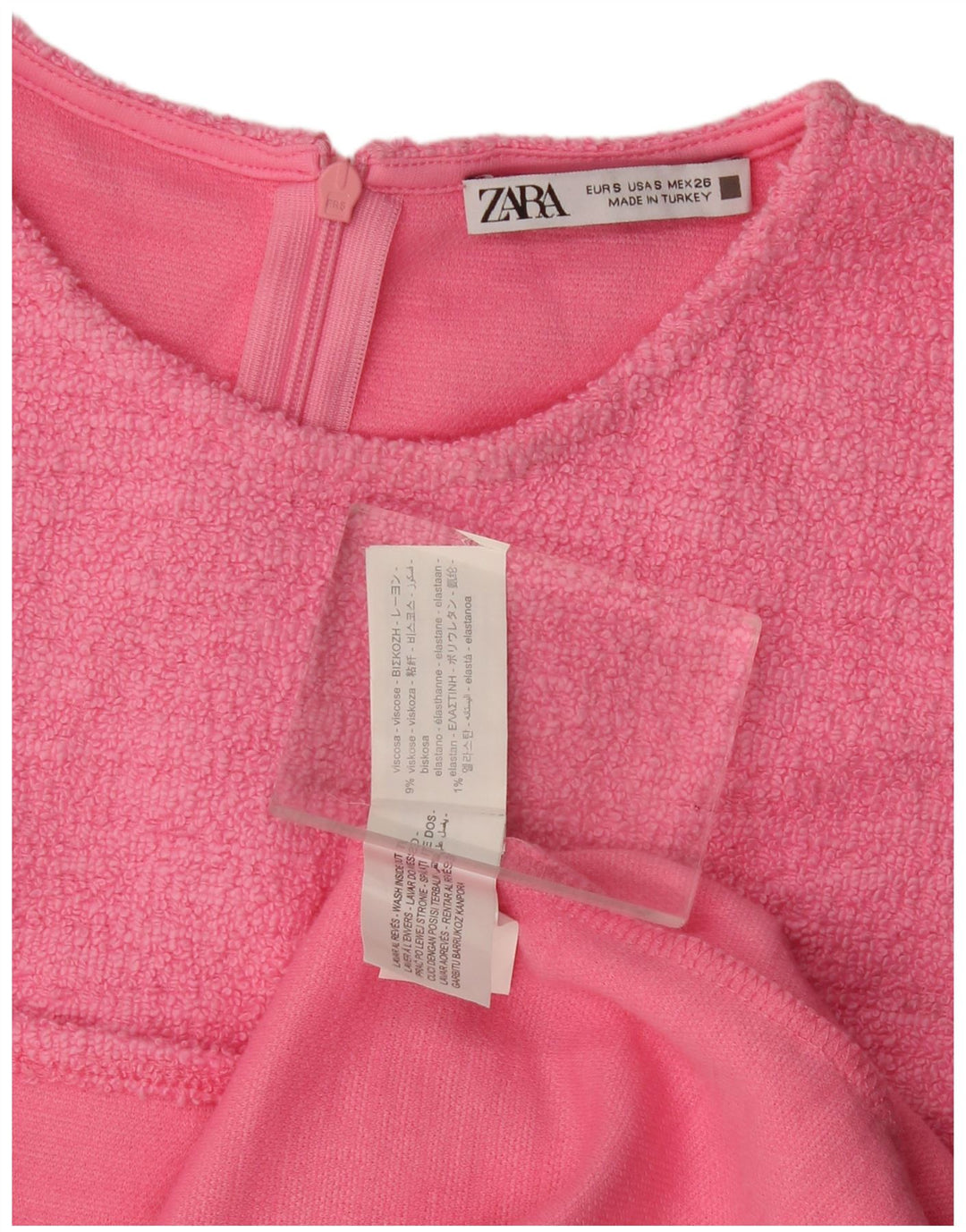 Abito a trapezio da donna Zara UK 10 piccolo in viscosa rosa