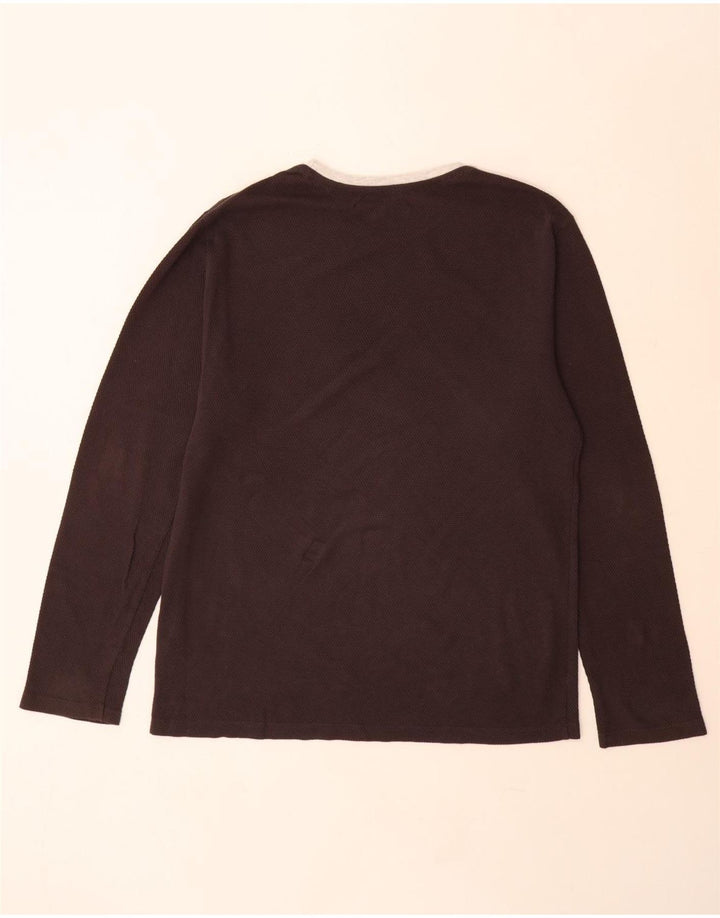 French Connection Top da uomo a maniche lunghe in cotone grigio grande