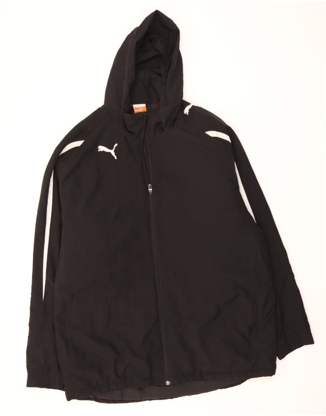 PUMA Mens Hooded Windbreaker Coat UK 40 Large Black Vintage Puma and Second-Hand Puma from Messina Hembry 
