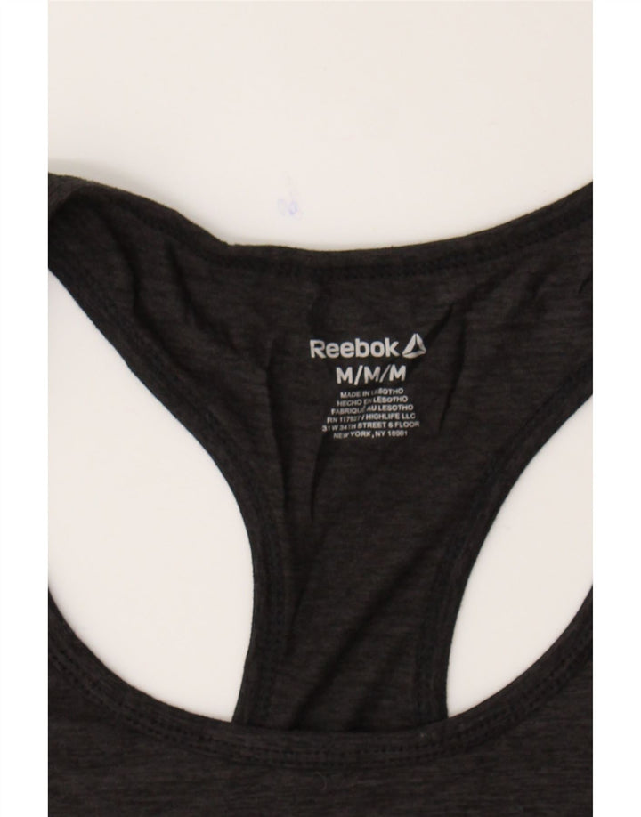 REEBOK Womens Vest Top UK 12 Medium Grey Polyester Vintage Reebok and Second-Hand Reebok from Messina Hembry 