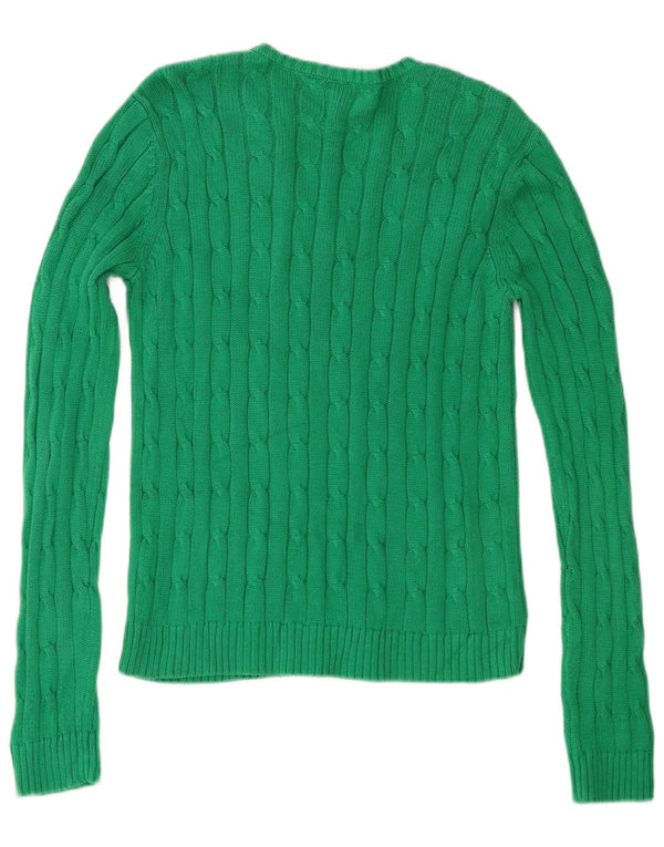 Maglione maglione con scollo a V da donna Chaps UK 12 Cotone verde medio