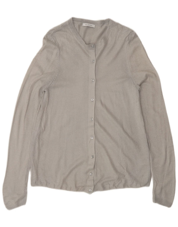 Marks & Spencer Womens Cardigan Sweater UK 12 Medium Grey Acrylic