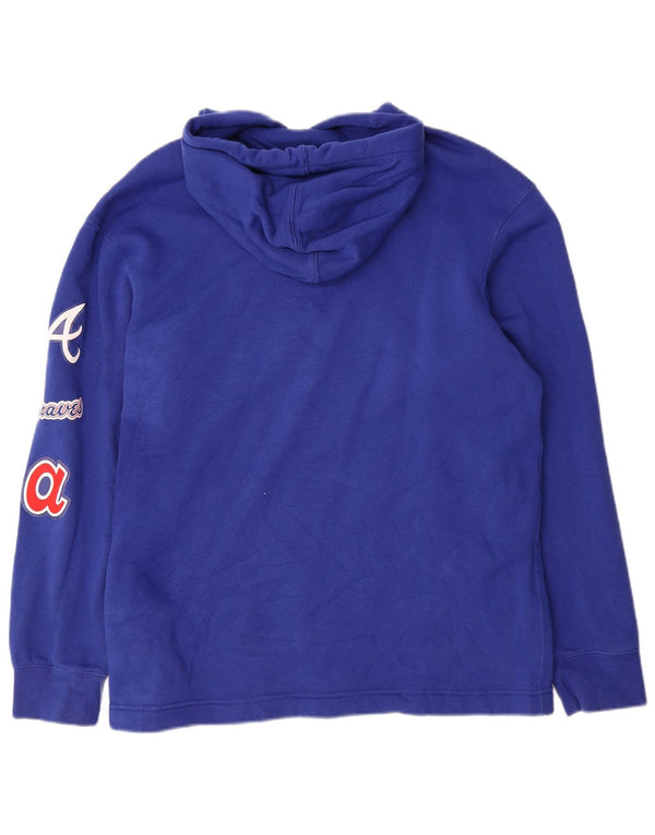 Felpa con cappuccio grafica Nike Atlanta Braves da uomo in cotone blu medio