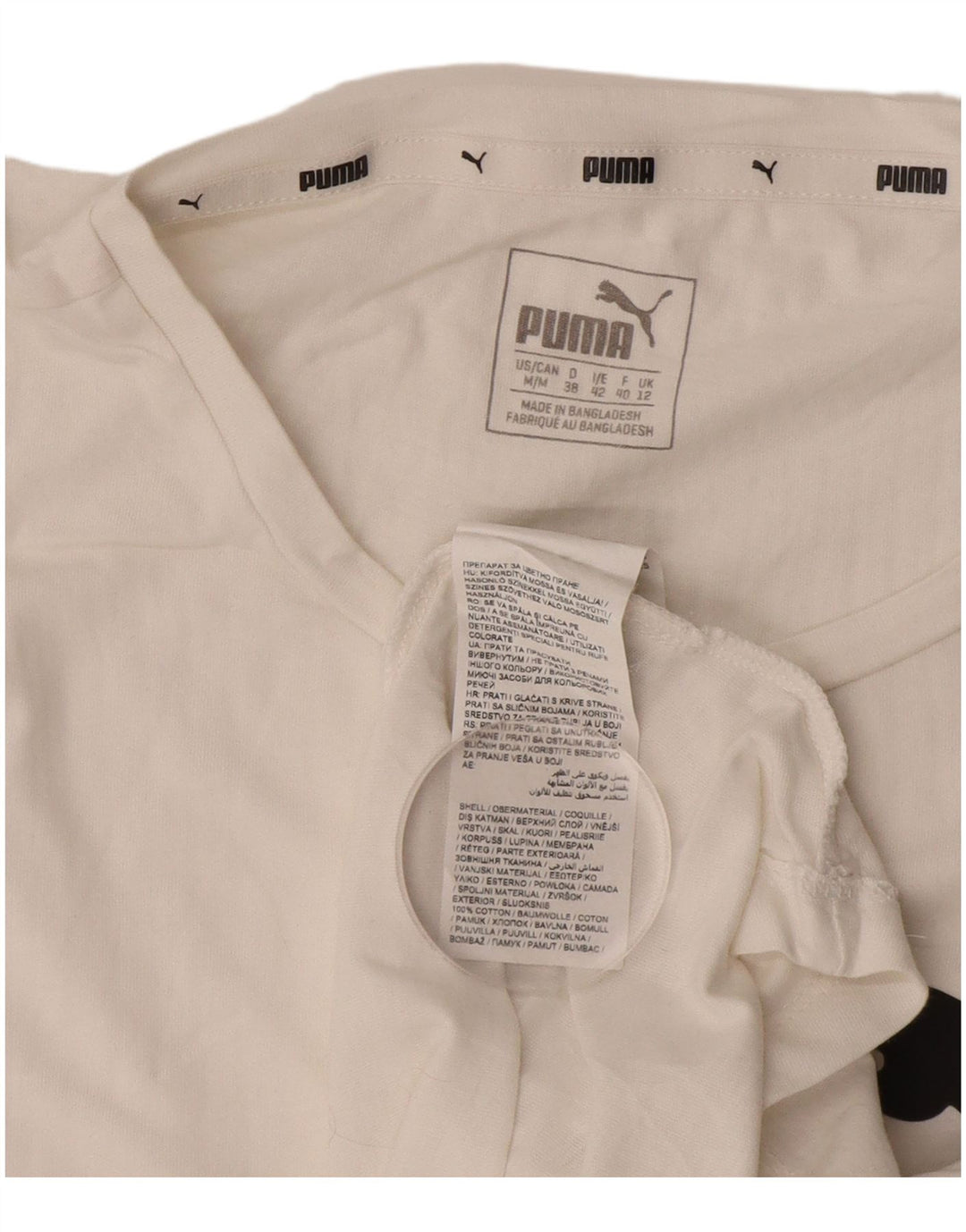 T-shirt grafica da donna PUMA Top UK 12 cotone bianco medio